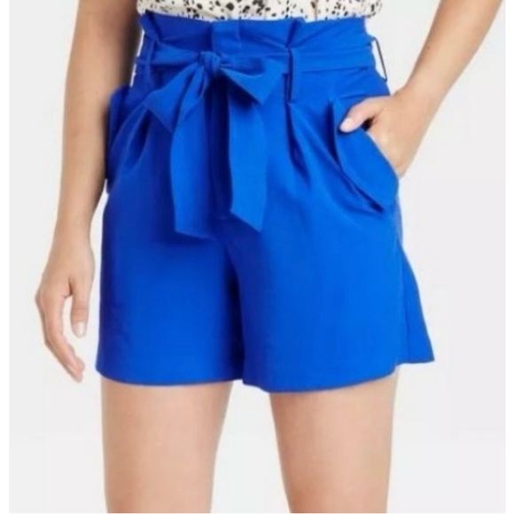 a new day Pants - NWT TARGET - A New Day High Rise Utility Paper Bag Waist Shorts in Blue, Size 4